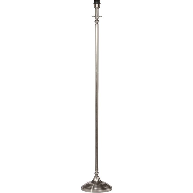 Elegancka srebrna lampa stojąca do salonu metalowa